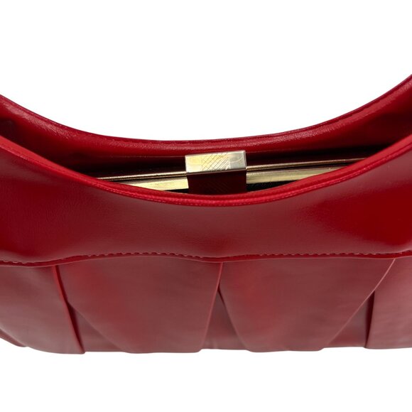 Vintage Handmade Vinyl Handbag Shoulder bag Red - Picture 6 of 8